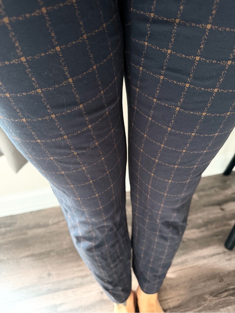 Blue and tan dress pants
